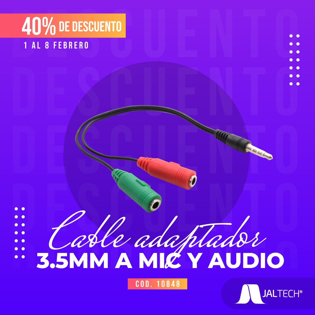 CABLE ADAPTADOR 3.5MM A MICRÓFONO Y AUDIO - Image 4