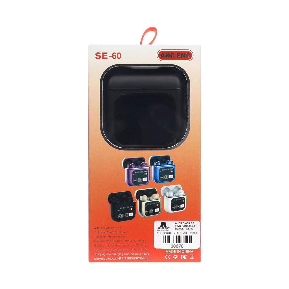 AUDIFONOS BT TWS PANTALLA BLACK - SE-60 - Image 3