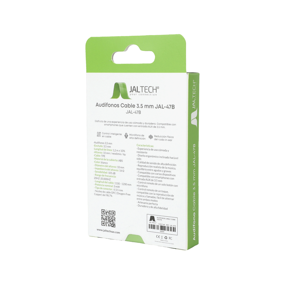 AUDÍFONOS CABLE 3.5MM JAL-47B - Image 3