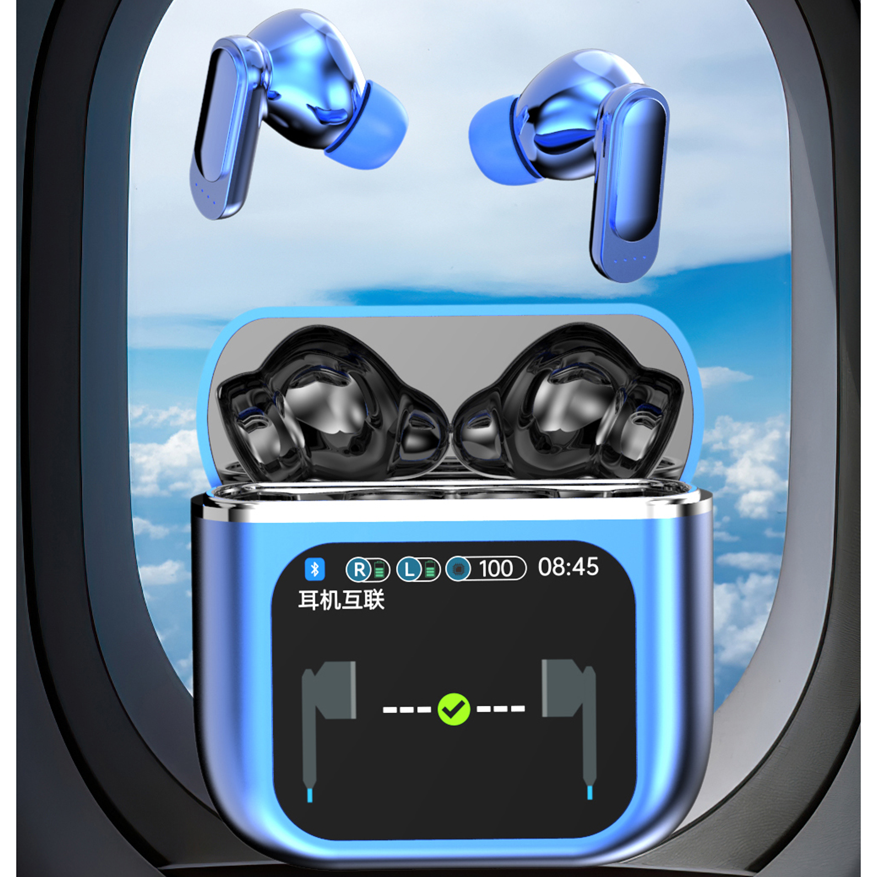 AUDIFONOS BT TWS PANTALLA BLUE - SE-60 - Image 3