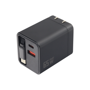 CONVERTIDOR USB 65W GAN RETRACTIL
