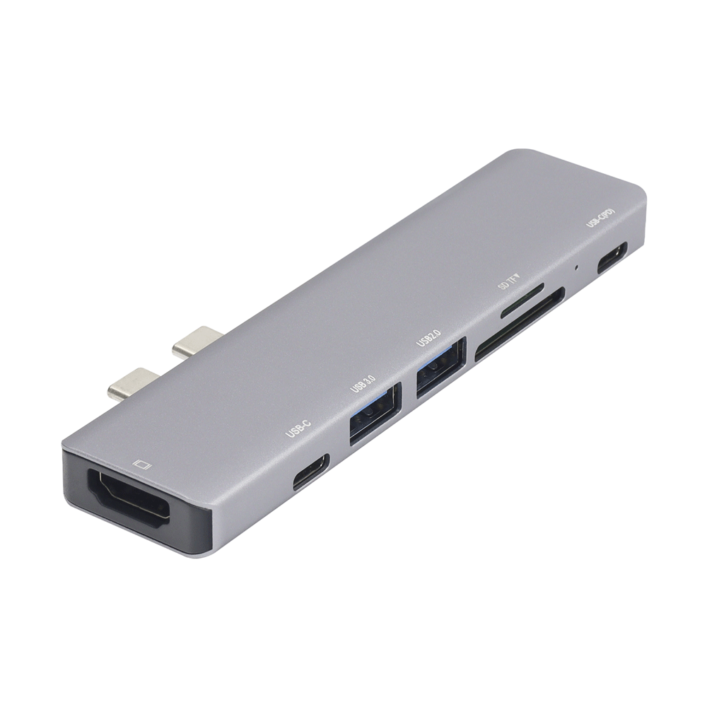 HUB USB TIPO C ADAPTADOR FIJO 7 EN 1
