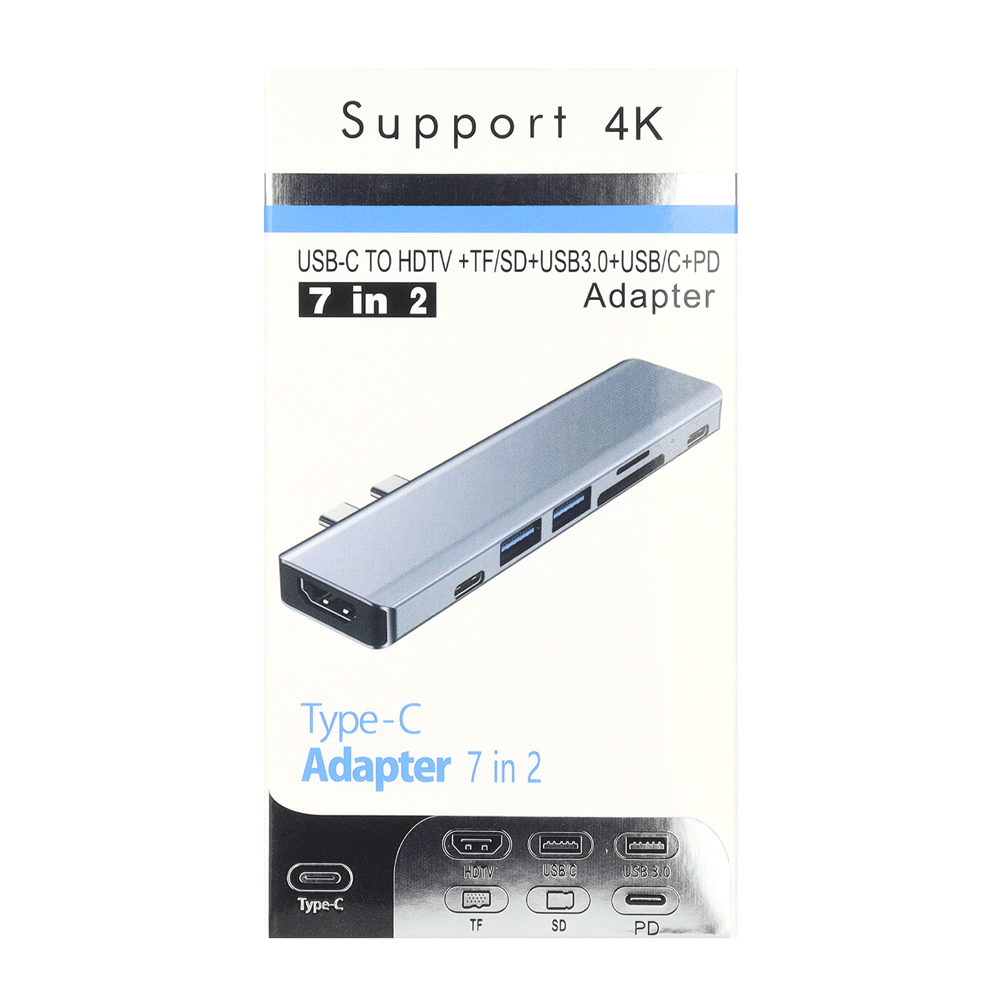 HUB USB TIPO C ADAPTADOR FIJO 7 EN 1 - Image 3