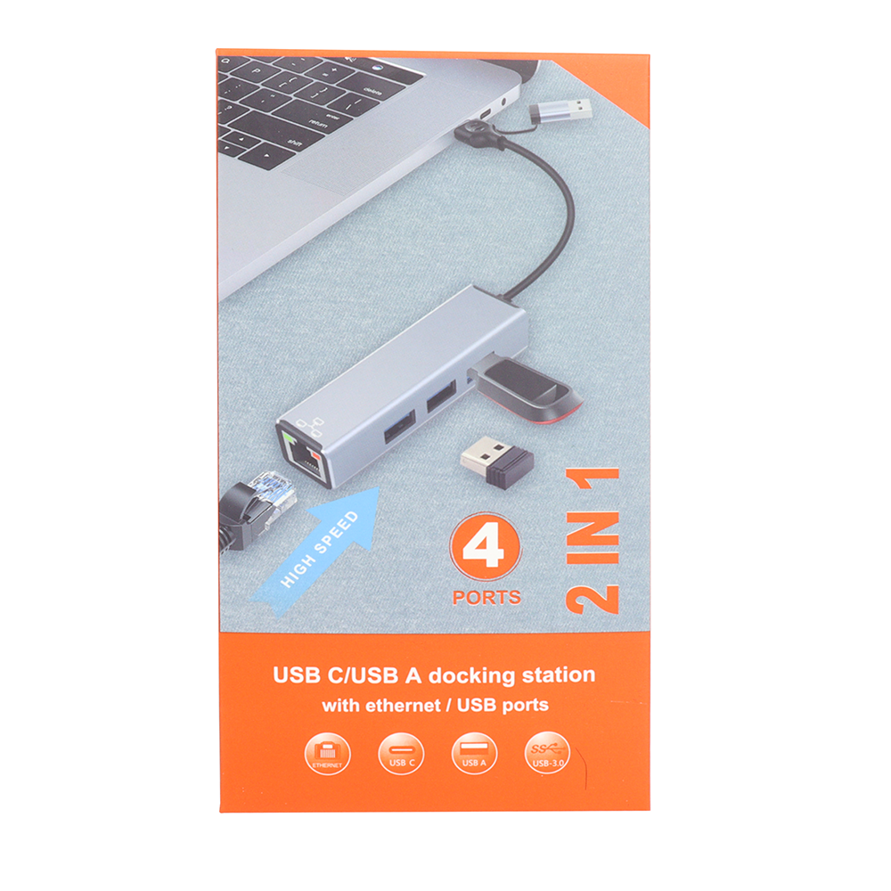 HUB USB TIPO C DUAL RJ45 BASE 1000 - Image 3