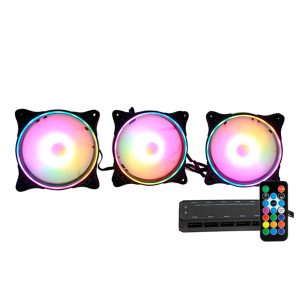 VENTILADOR COOLER 12CM RGB SET X3